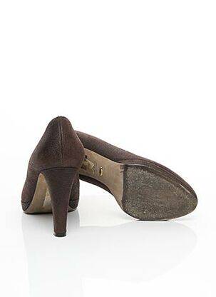 Escarpins semelle extérieure cuir talon de 7 à 9cm marron SERGIO ROSSI femme