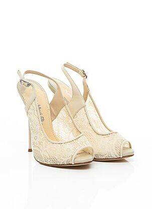 Sandales/nu pieds fermeture boucle(s) talon haut de 10cm et plus beige NANDO MUZI femme
