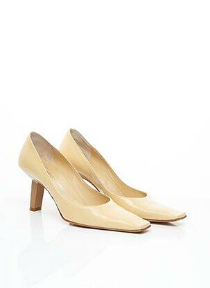 Escarpins matière lisse talon de 7 à 9cm beige SERGIO ROSSI femme
