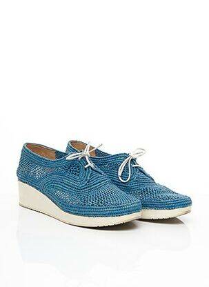 Baskets fermeture lacets talon plat jusqu'à 3cm bleu ROBERT CLERGERIE femme