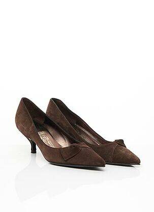 Escarpins nubuck talon de 4 à 6cm marron SALVATORE FERRAGAMO femme