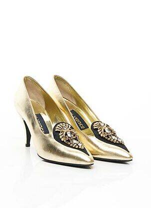 Escarpins semelle extérieure cuir talon de 7 à 9cm jaune CLARENCE femme