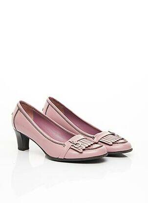 Mocassins matière lisse talon de 4 à 6cm rose SALVATORE FERRAGAMO femme