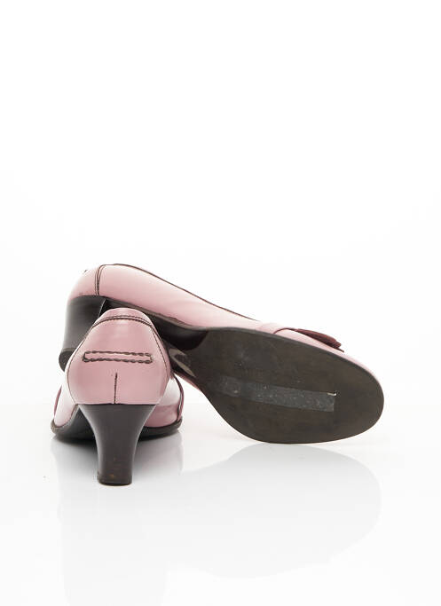 Mocassins matière lisse talon de 4 à 6cm rose SALVATORE FERRAGAMO femme