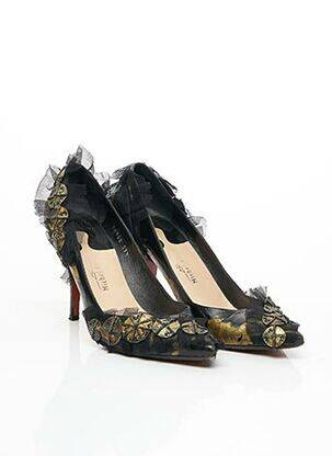 Escarpins semelle extérieure cuir talon de 7 à 9cm noir MICHEL PERRY femme