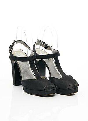 Sandales/nu pieds tissage satiné talon haut de 10cm et plus noir PRADA femme