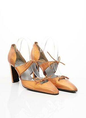 Escarpins tissage satiné talon de 7 à 9cm orange CHRISTIAN LACROIX femme