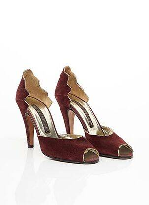 Escarpins nubuck talon de 7 à 9cm rouge WALTER STEIGER femme