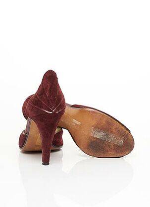 Escarpins nubuck talon de 7 à 9cm rouge WALTER STEIGER femme