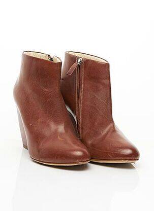 Bottines/boots matière lisse talon de 7 à 9cm marron RUPERT SANDERSON femme