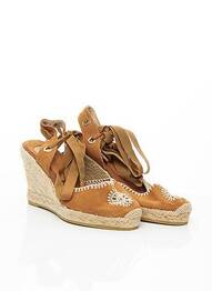Espadrilles fermeture lacets talon de 7 à 9cm marron PABLO GILABERT femme