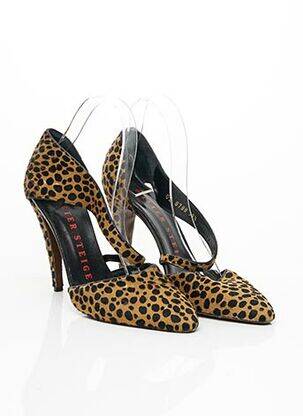 Escarpins semelle extérieure cuir talon haut de 10cm et plus marron WALTER STEIGER femme