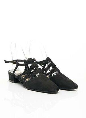Escarpins nubuck talon plat jusqu'à 3cm noir CHARLES KAMMER femme