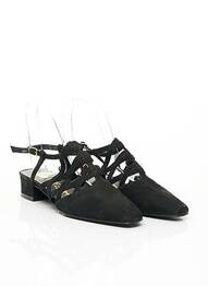 Escarpins nubuck talon plat jusqu'à 3cm noir CHARLES KAMMER femme