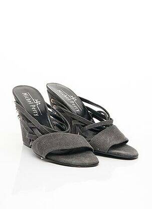 Mules/sabots semelle extérieure cuir talon de 7 à 9cm gris MICHEL PERRY femme
