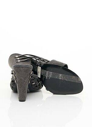 Mules/sabots semelle extérieure cuir talon de 7 à 9cm gris MICHEL PERRY femme