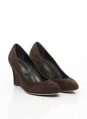 Escarpins nubuck talon de 7 à 9cm marron SERGIO ROSSI femme