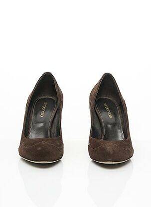 Escarpins nubuck talon de 7 à 9cm marron SERGIO ROSSI femme