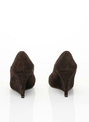 Escarpins nubuck talon de 7 à 9cm marron SERGIO ROSSI femme