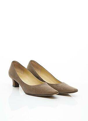 Escarpins semelle extérieure cuir talon de 4 à 6cm marron BRUNO MAGLI femme