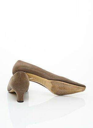 Escarpins semelle extérieure cuir talon de 4 à 6cm marron BRUNO MAGLI femme