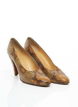 Escarpins semelle extérieure cuir talon de 7 à 9cm marron HEMISPHERE femme
