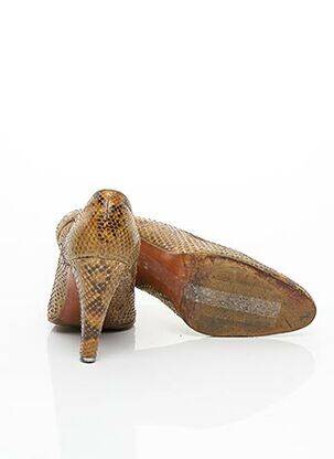 Escarpins semelle extérieure cuir talon de 7 à 9cm marron HEMISPHERE femme