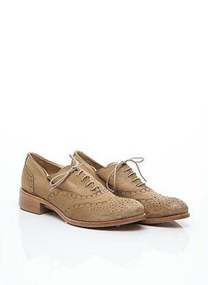 Derbies tissage satiné talon plat jusqu'à 3cm marron GARRICE femme