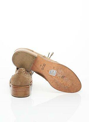 Derbies tissage satiné talon plat jusqu'à 3cm marron GARRICE femme
