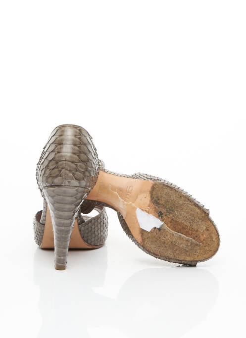 Escarpins semelle extérieure cuir talon de 7 à 9cm gris CHLOE femme