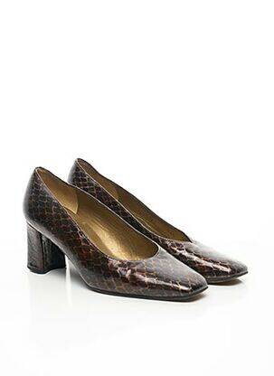 Escarpins tissage vernis talon de 7 à 9cm marron STUART WEITZMAN femme