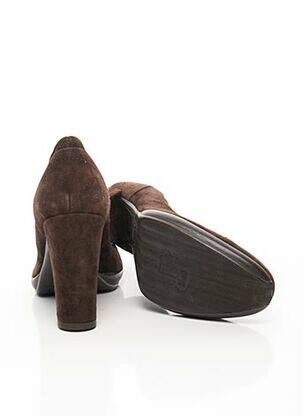 Escarpins matière lisse talon de 7 à 9cm marron R&RENZI femme