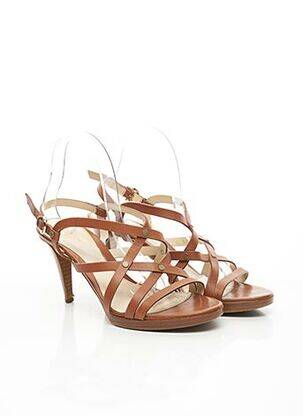 Sandales/nu pieds matière lisse talon de 7 à 9cm marron SERGIO ROSSI femme
