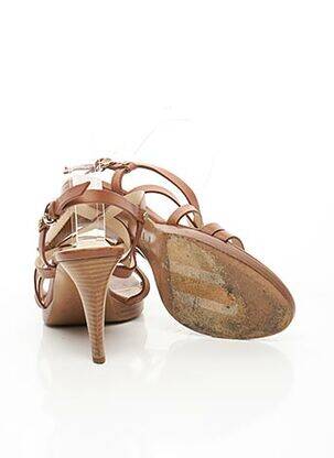 Sandales/nu pieds matière lisse talon de 7 à 9cm marron SERGIO ROSSI femme