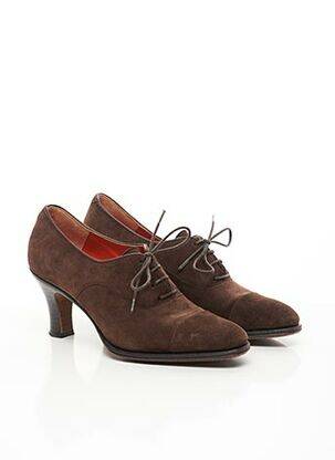 Derbies nubuck talon de 7 à 9cm marron CARMINA femme