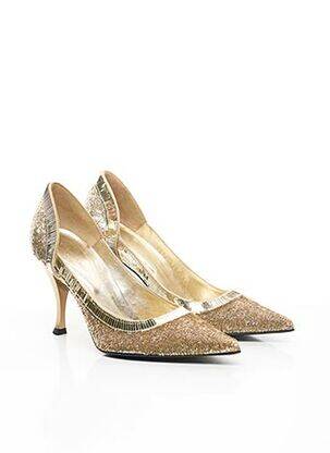 Escarpins semelle extérieure cuir talon de 7 à 9cm jaune SERGIO ROSSI femme