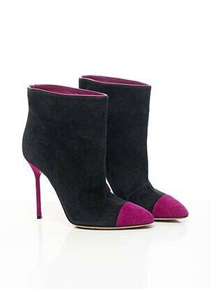 Bottines/boots nubuck talon de 7 à 9cm violet SERGIO ROSSI femme