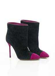 Bottines/boots nubuck talon de 7 à 9cm violet SERGIO ROSSI femme