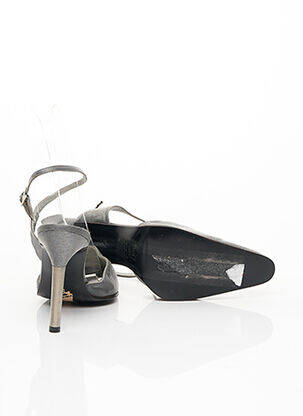 Escarpins tissage satiné talon de 7 à 9cm gris RODOLPHE MENUDIER femme