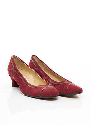 Escarpins matière lisse talon de 4 à 6cm rouge JEAN THIOT femme