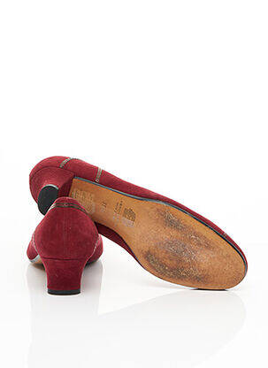 Escarpins matière lisse talon de 4 à 6cm rouge JEAN THIOT femme