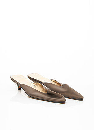 Mules/sabots tissage satiné talon plat jusqu'à 3cm vert LA PERLA femme