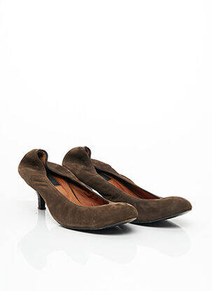 Escarpins nubuck talon de 4 à 6cm marron LANVIN femme