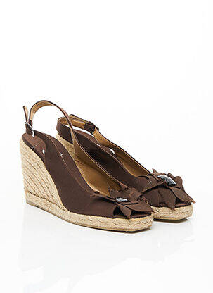 Espadrilles fermeture boucle(s) talon de 7 à 9cm marron CASTANER femme