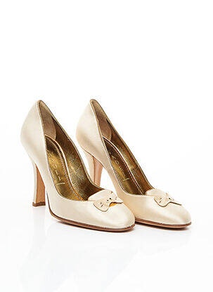 Escarpins tissage satiné talon de 7 à 9cm beige CASADEI femme