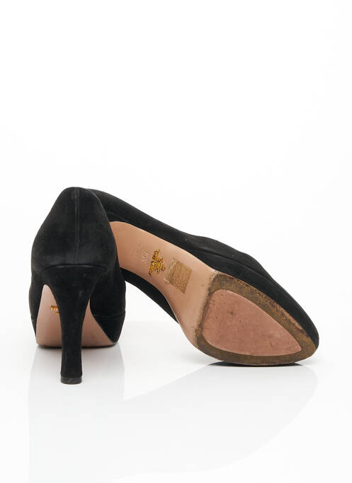 Escarpins nubuck talon de 7 à 9cm noir PRADA femme