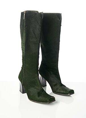 Bottes fermeture zippée talon de 7 à 9cm vert RODOLPHE MENUDIER femme