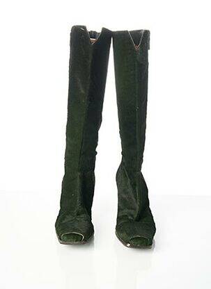 Bottes fermeture zippée talon de 7 à 9cm vert RODOLPHE MENUDIER femme