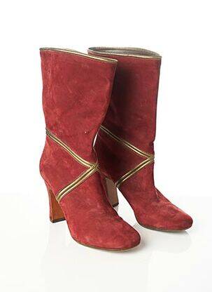 Bottes talon de 7 à 9cm rouge MICHEL PERRY femme