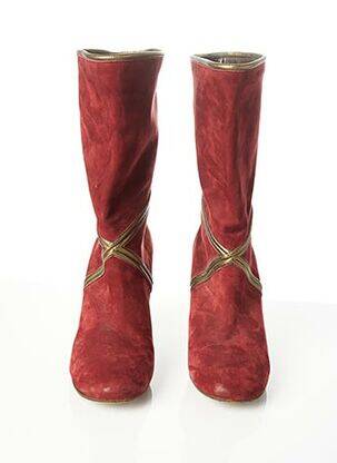 Bottes talon de 7 à 9cm rouge MICHEL PERRY femme